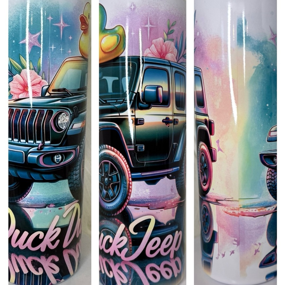 20oz. Duck Duck Jeep Watercolor Tumbler